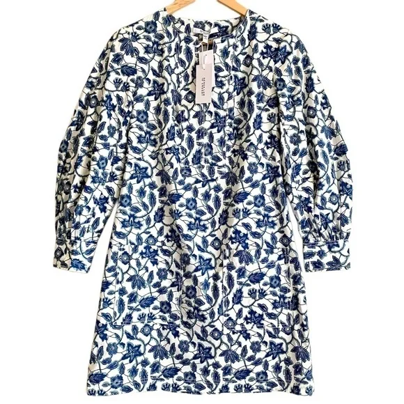 DEREK LAM 10 CROSBY Cotton Blend Preppy Floral Kasha Shift Dress 8 NWT Summer